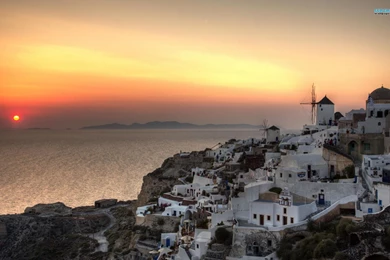Santorini Sunset   Wallpaper.
