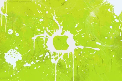 Logo Apple Inc, Splashes On A Green Backgrounds Wallpapers And ...