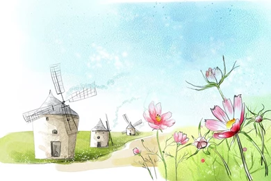 Art Drawing : Romantic Scene Of The Seasons 1680x1050 Wallpapers 25 ...