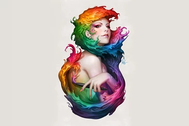 Girl Paint Color Art Drawing Wallpapers