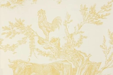 Yellow Toile De Jouy Wallpapers
