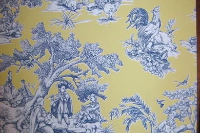 Gorgeous Thibaut Pastoral Toile Wallpapers On Yellow, White And ...