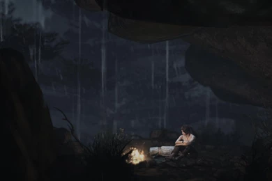 Tomb Raider Lara Croft Fire Fireplace Rain Wallpapers