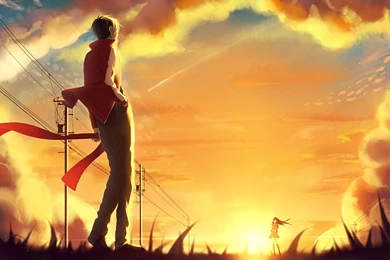 Anime Sunset Scene Wallpapers