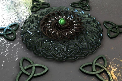 ABSTRACT CELTIC KNOT CIRCULAR ISLAND WALLPAPER   (