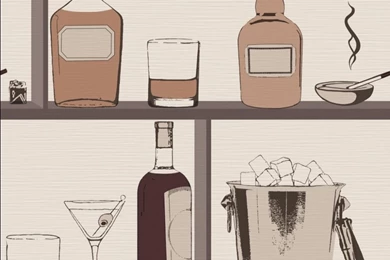 Decorative Wallpapers For Bar Glass Bottle PVC Vinyl Wallpapers ...