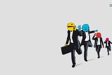 Business Pac Man Chased By Ghosts Wallpapers   Game Wallpapers