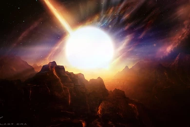 Alien Landscape Planet Stars Starlight Mountains Art Wallpapers ...