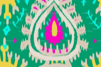 Emerald Ikat Wallpapers   Domesticate   Spoonflower