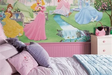 Kids Bedroom With Princess Wall Mural   Wallpapers Mural Ideas   12745