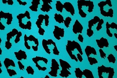 Cute Cheetah Print Wallpaper;Blue/Black
