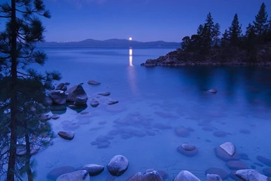 Lake Tahoe Winter Sunset   Wallpaper.