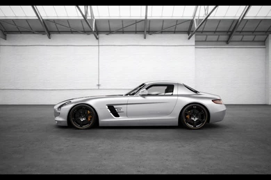 Mercedes Benz SLS AMG Silver Wing Side Wallpapers