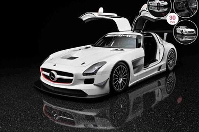 Mercedes Benz SLS AMG GT3   Doors Open   Front Left Quarter View ...