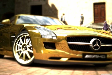 Mercedes Benz SLS AMG Gold HD Desktop Wallpapers : High Definition ...