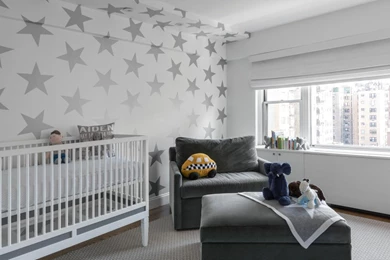 Sophisticated Nursery With Silver Star Wallpapers