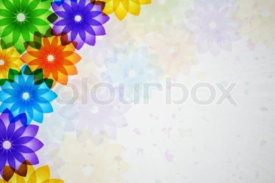 Raster Version Of Vector Colorful Flower Backgrounds