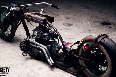 Rat Bike Air Ride Suspension Bagged Rust Motorcycle Chopper Yamaha ...