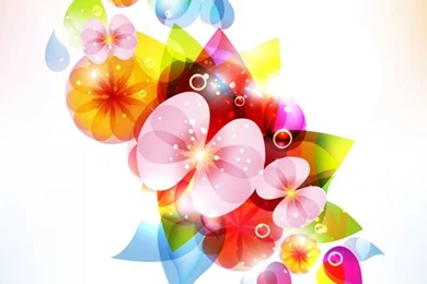 Abstract Colorful Flowers Vector Backgrounds