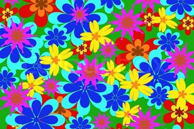 Backgrounds From Multi colored Flower In Bulk On A Grass