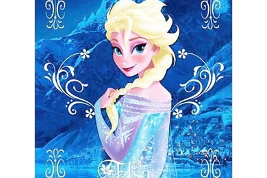 Frozen Elsa Crystal Blue Backgrounds Stretched Canvas Print ...