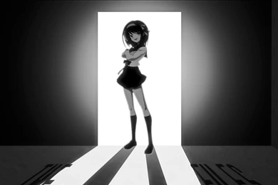 Download Wallpapers 1920x1080 Anime, Black And White, Girl, Pose ...