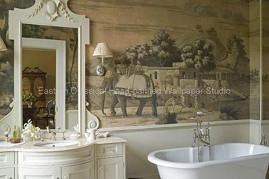 Hand painted Wallpapers Chinoiserie Silk Wall Coverings   EC ...