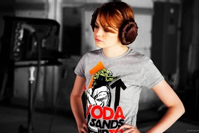 Download 1920x1080 Emma Stone With Princess Leia Hairstyle Wallpapers