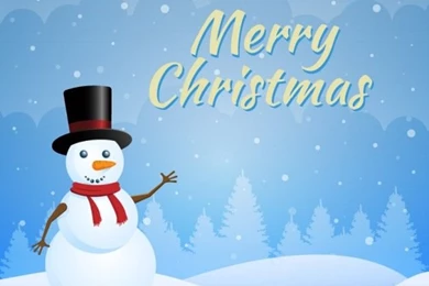 Snowy Christmas Backgrounds With A Snowan Vector
