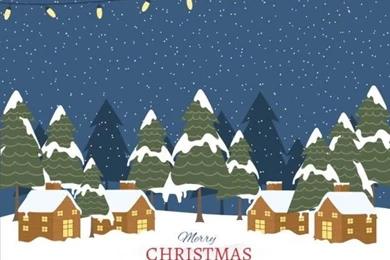 Snowy Christmas Village Backgrounds Vector