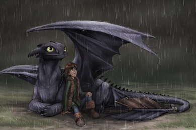 Raining Hiccup And Toothless Wallpapers