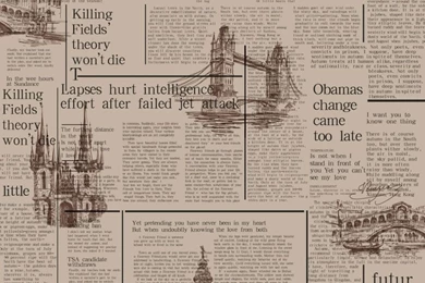 Vintage Vinyl Wallpapers Nostalgic English Letters Newspaper Walls ...