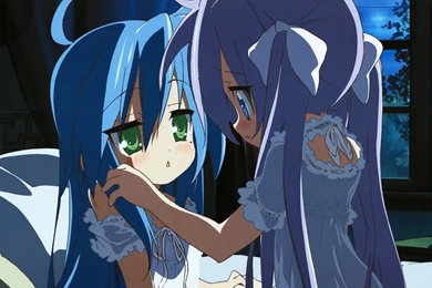 Download Wallpapers 1920x1080 Lucky Star, Girls, Night, Touch Full ...