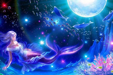 Download Fantasy Girl Moon Wallpapers