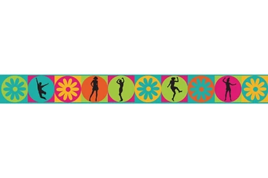 Flower Power 15' X 5" Floral Border Wallpapers