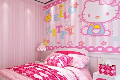 Self Adhesive Wallpapers 3D Large Mural Wallpapers Hello Kitty ...