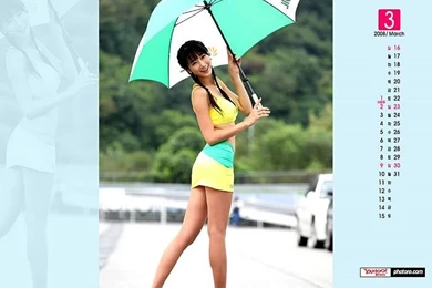 March Calendar: Hot Sexy Car Babes,race Girls37   Wallcoo.net