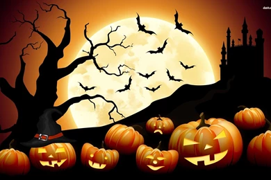 Jack o' lanterns On Halloween Night Wallpapers Holiday Wallpapers ...