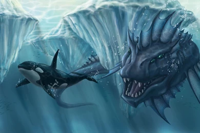 Download Wallpapers 3840x2400 Ocean, Glaciers, Whale, Creature ...