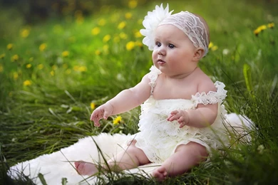 Baby Girl Wearing Fancy Dress Cute Wallpapers