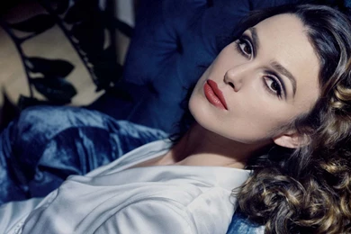 Beautiful Keira Knightley Hot Red Lips Curly Hairs Wallpaper HD.jpg