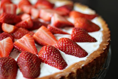 Dessert Cake Piece Berries Cheesecake Strawberry Wallpapers ...