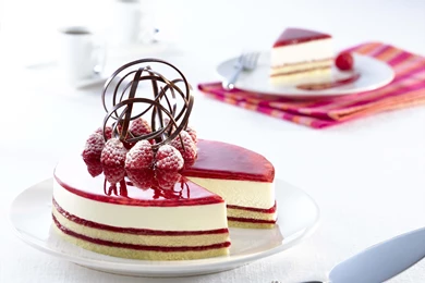 Dessert, Cake, Food, Raspberries, Cream, Coffe, Cheesecake
