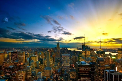 York Sunset 1366x768 Wallpapers Design Pixel   Direct Download ...