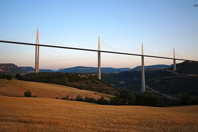 Clear Sky Above Millau Viaduct Wallpapers   World Wallpapers