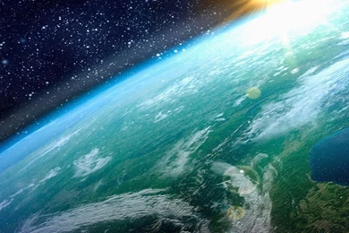 Earth And Sun In 2048x768 Resolution HD Desktop Wallpapers
