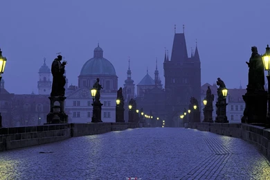 Charles Bridge Wallpapers 4k2k Prague At Dusk   ThyWalls.com