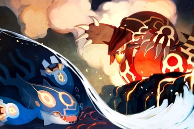 Kyogre And Groudon By Bluekomadori On DeviantArt
