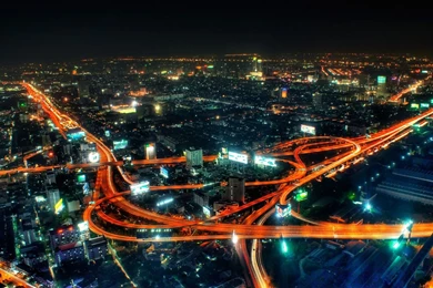 1680x1050 City Life At Night Desktop PC And Mac Wallpapers