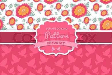 4 Seamless Vector Patterns. Shabby Chic. Floral Patterns ...